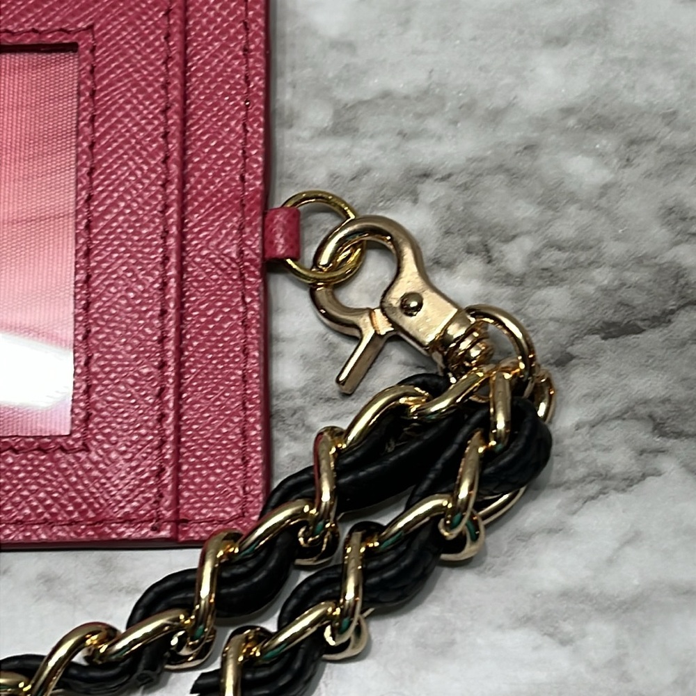 PRADA PINK LEATHER CARD HOLDER WRISTLET NWOT - Picture 6 of 7